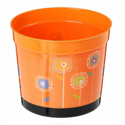 Кашпо круглое "Оранжевое настроение", 13х13х10 см, 0,6 л, цвет МИКС 