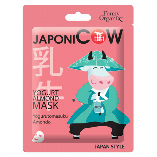 Йогуртовая тканевая маска для лица FUNNY ORGANIX JaponiCOW, 20 г