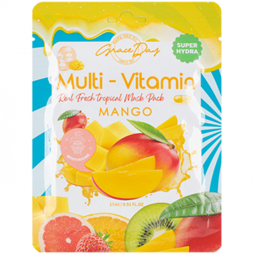 Тканевая маска c экстрактом манго Multi-Vitamin Mango Mask Pack, GRACE DAY, 27 мл