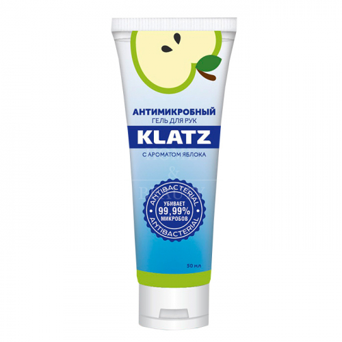 KLATZ Гель для рук антимикробный с ароматом яблока 50 мл