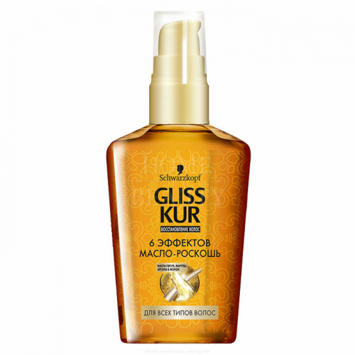 Масло-Роскошь для волос 6 эффектов для всех типов волос, GLISS KUR, 75 мл