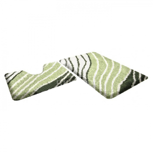 SHAHINTEX Набор ковриков для ванны SOFT MULTICOLOR 60*90+60*50 см, малахит