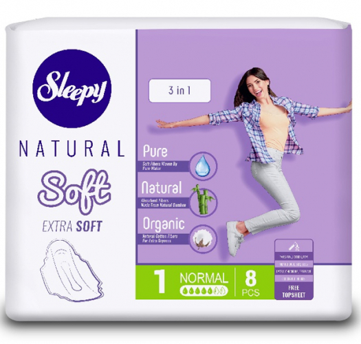 Прокладки натуральные Soft классик Нормал, SLEEPY, 8 шт