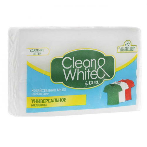 Хозяйственное мыло Clean&White универсальное, DURU, 125 г