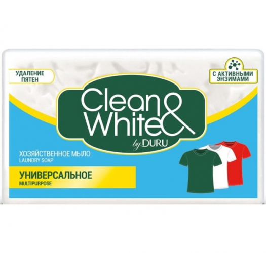 Хозяйственное мыло универсальное Clean&White, DURU, 120 г