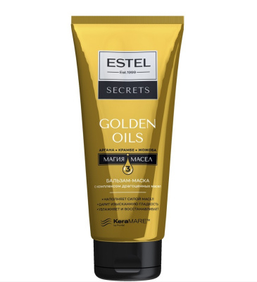 Бальзам-маска c комплексом драгоценных масел для волос "GOLDEN OILS",ESTEL SECRETS 200 мл.