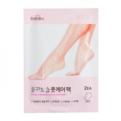 Питательная маска-носочки для ног с натуральными растительными экстрактами и медом для всех типов кожи ROROBEE Foot Care Pack 10 мл