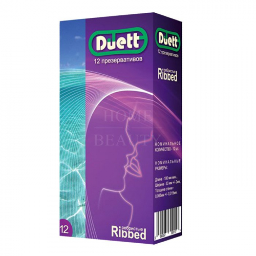 DUETT Ribbed презервативы ребристые 12 шт