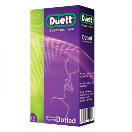 DUETT Dotted Презервативы с точечной структурой 12 шт