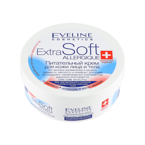Питательный крем для лица и тела EVELINE Extra Soft Allergique 200 мл