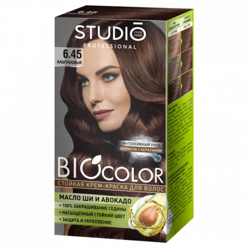  Стойкая крем краска д\волос Biocolor 6.45 Каштановый