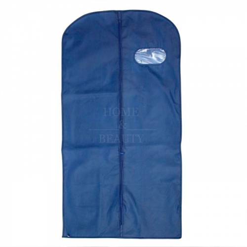 Чехол для одежды (ПВХ/спанбонд) 60*100см синий с окном   