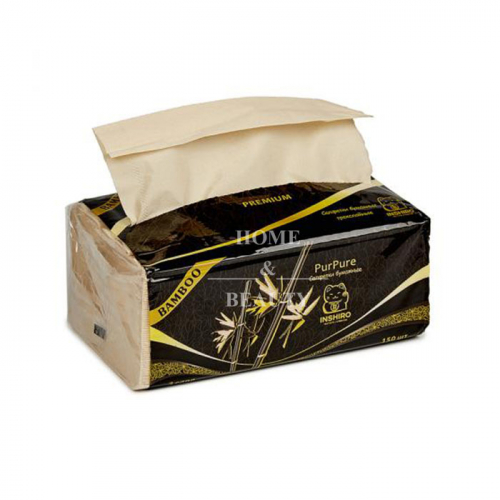 INSHIRO Салфетки Pur Pur 3-х слойные в мягкой упаковке 100% Bamboo 150 шт 