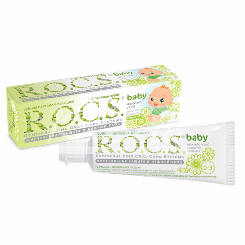 Зубная паста для малышей Baby Душистая Ромашка от 0-3 года, R.O.C.S., 45 г