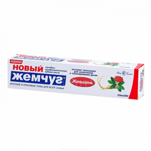 НОВЫЙ ЖЕМЧУГ зубная паста Женьшень 50мл