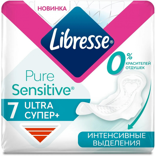 Гигиенические прокладки Ultra Pure Sensitive Супер, LIBRESSE, 7 шт