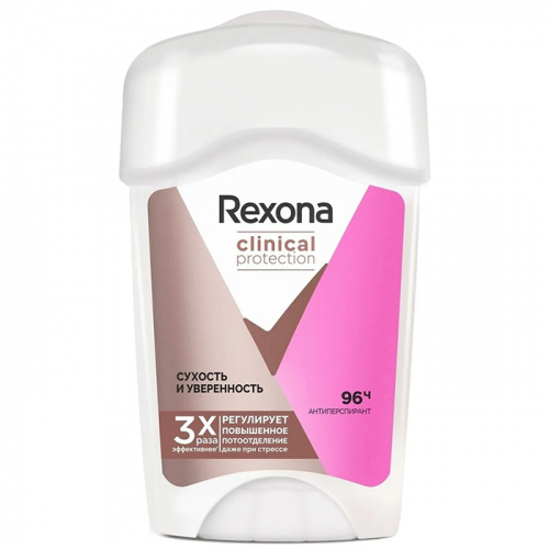 Дезодорант-крем Clinical Protection Сухость и уверенность, REXONA, 45 мл