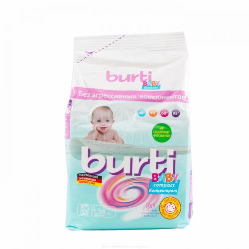 Порошок концентрированный для стирки детского белья, BURTI, 0,9 кг