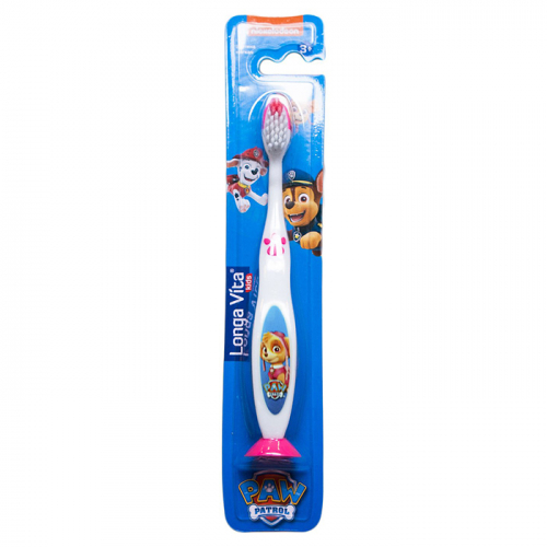 Зубная щётка детская Paw Patrol от 3-х лет с присоской, LONGA VITA (цвет: mix)