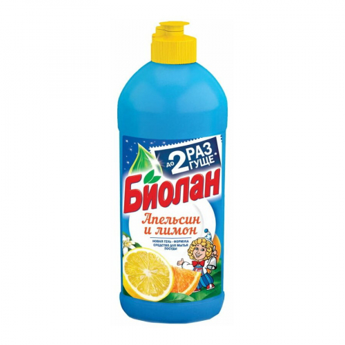 Средство для мытья посуды БИОЛАН апельсин и лимон 450 мл