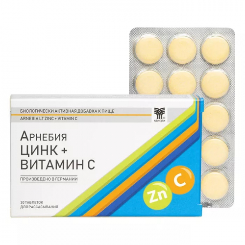 Арнебия Цинк+Витамин С, ARNEBIA SELECTION, 30 шт