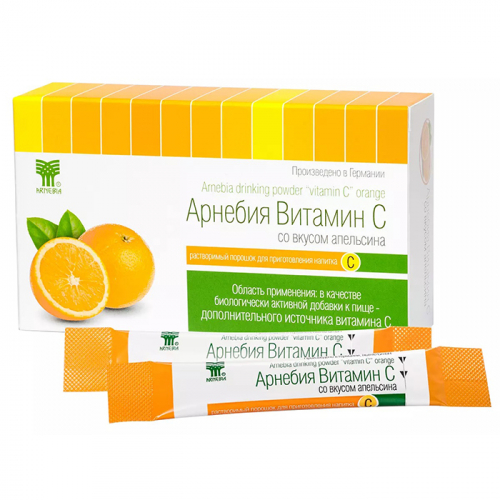 Арнебия Витамин С со вкусом апельсина порошок для приема внутрь, ARNEBIA SELECTION, пакет 5 г 10 шт.
