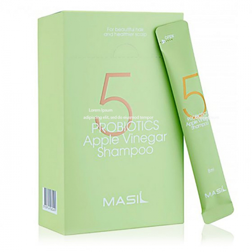 Шампунь против перхоти с пробиотиками для блеска и укрепления волос с яблочным уксусом 5 PROBIOTICS, MASIL, 8 мл
