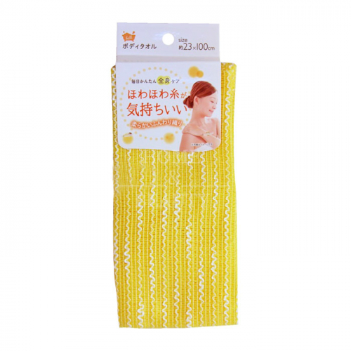 LEC Мочалка для женщин (мягкая с объемными нитями) 23см х 100см, цвет: желтый 1шт