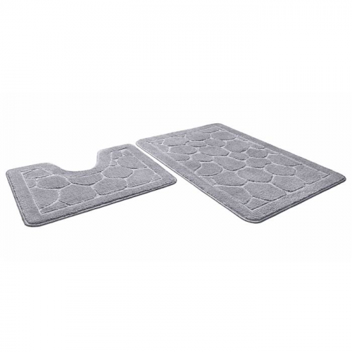 SHAHINTEX ЭКО Набор ковриков для ванной 45*71+45*43 см, серый  50