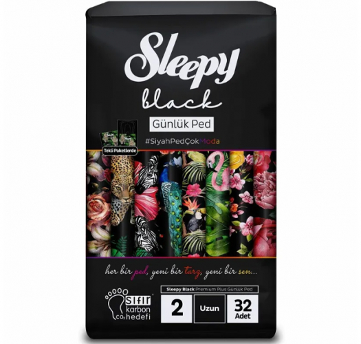 Прокладки ежедневные натуральные Natural Black Длинные, SLEEPY, 32 шт