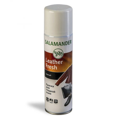 Черная аэрозоль-краска для гладкой кожи SALAMANDER Leather Fresh 250 мл