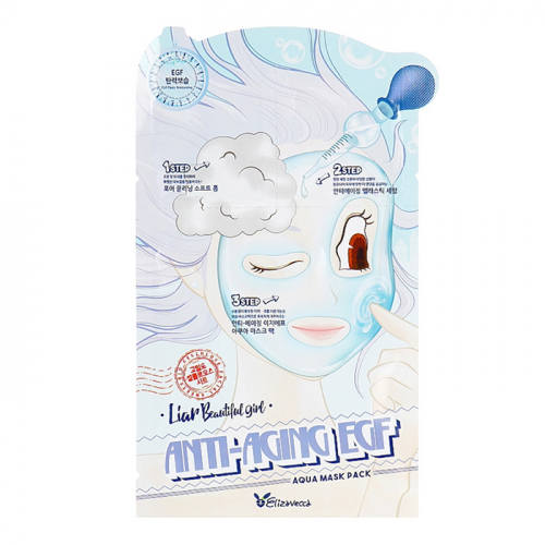  Омолаживающая трехэтапная тканевая маска ELIZAVECCA Anti-Aging EGF Aqua Mask Pack, 25 г