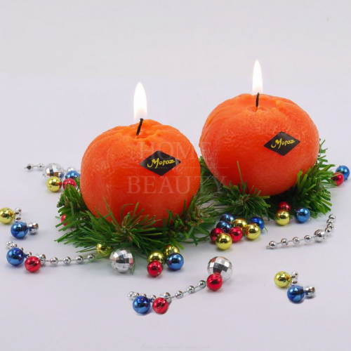 Декоративная свеча "Новогодний мандарин", 7 см