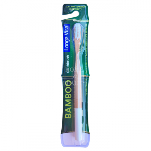 LONGA VITA Зубная щетка бамбуковая для взрослых средняя жесткость