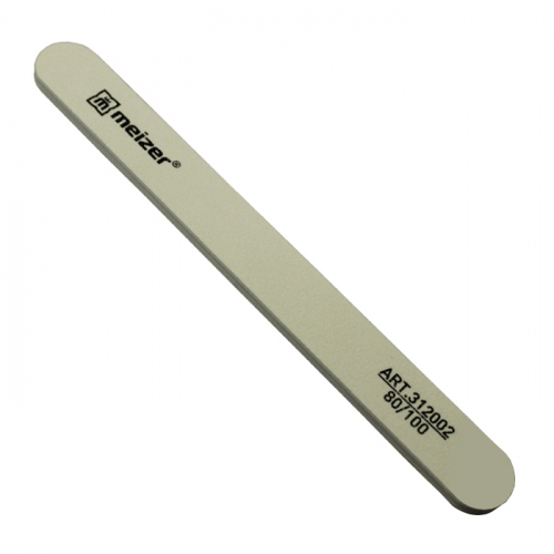 Профессиональная пилка для шлифовки натуральных и искусственных ногтей №312002 (80/100) прямая, MEIZER