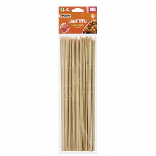 PATERRA Шампуры для шашлыка бамбуковые 30 см, 100 штук