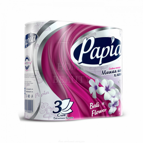 PAPIA DE LUXE Туалетная бумага белая 4-слойная - 4шт