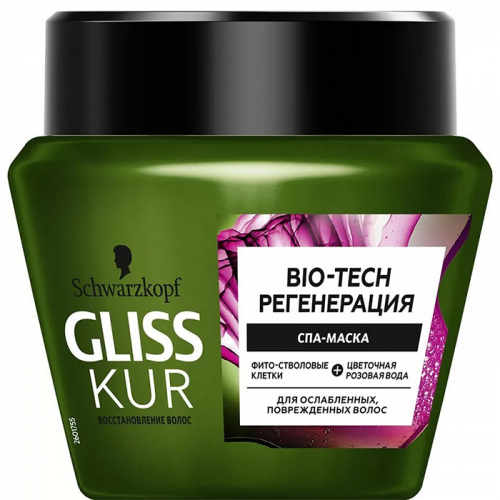 Маска Bio-Tech Регенерация, для ослабленных, поврежденных волос, GLISS KUR, 300 мл