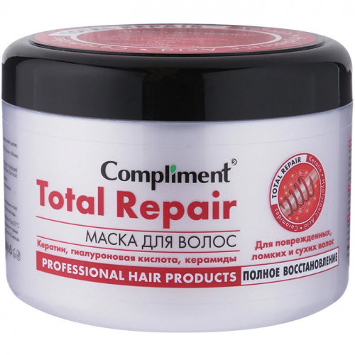 Маска для волос Total Repair с кератином, COMPLIMENT, 500 мл