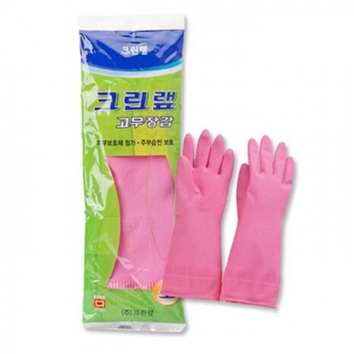 Перчатки из натурального латекса с внутренним покрытием (укороченные) розовые S, CLEAN WRAP, 1 пара