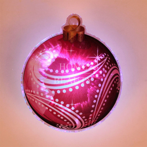 Световая картинка на прищепке "Елочный шар"(батарейки в комплекте), оптоволокно, 1 LED, RGB