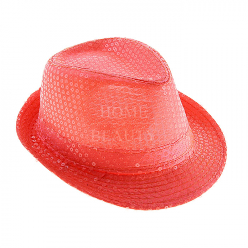 Карнавальная шляпа "Дискотека" с пайетками, р-р 56-58, цвет персиковый