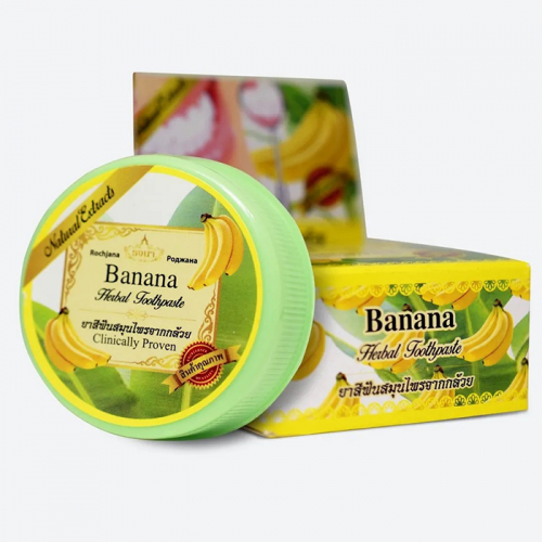 Тайская травяная зубная паста с экстрактом Банана Роджана, ROCHJANA, 30 гр