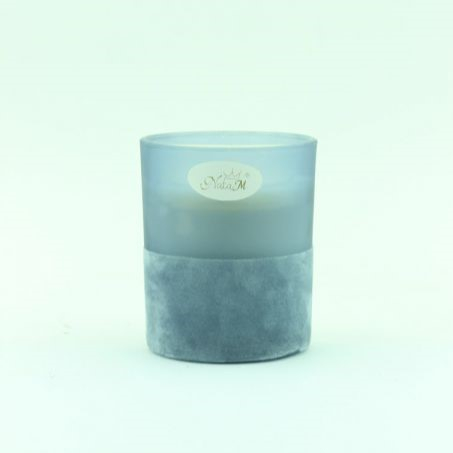 Свеча ароматическая Уютный вечер 100г Размер стакана: d52мм h75мм (Аромат: ежевика и ванильный мускус Цвет: голубой)