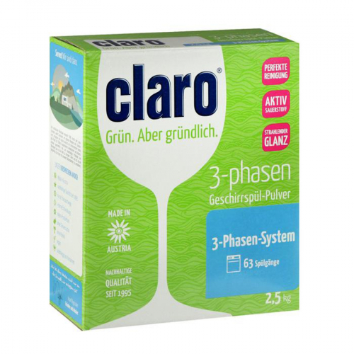 Порошок для мытья посуды в посудомоечных машин 3-действия CLARO 2,5 кг