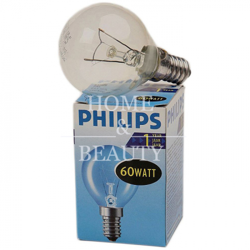 PHILIPS Лампа накаливания P45 60W E14 (шар прозрачный)