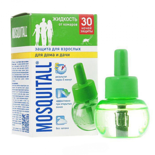 Жидкость для фумигатора Защита для взрослых от комаров MOSQUITALL 30 ночей