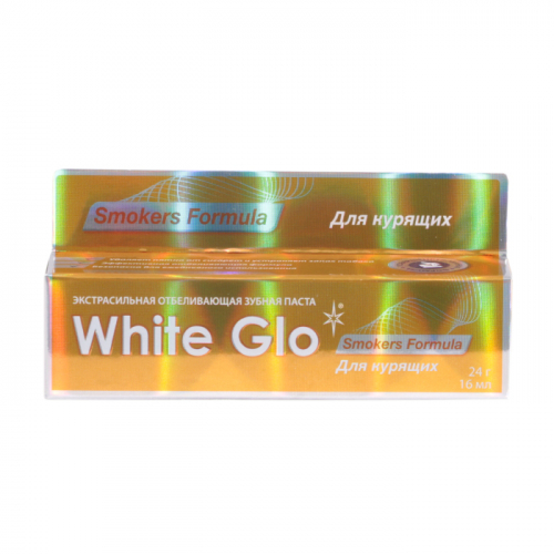 WHITE GLO Зубная паста отбеливающая для курящих, 16 мл