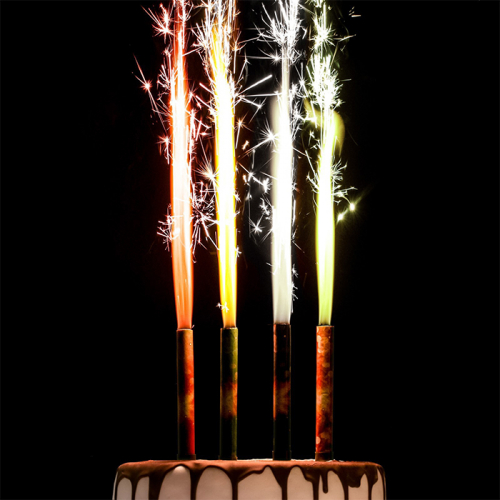 Набор тортовых свечей фонтанов "Неон", 12,5 см, цветное пламя, СТРАНА КАРНАВАЛИЯ, 4 шт