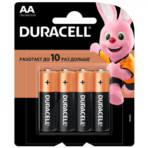 Батарейки алкалиновые Basic AA 1.5V LR6, DURACELL, 4 шт